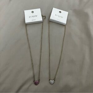 Set of 2 J Crew heart necklaces Brand new! Stunning